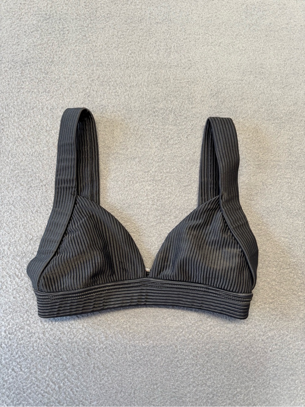 Frankies Bikini Ribbed Black Bikini Top XS